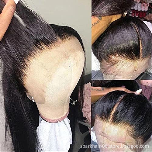 Vendor Straight  Transparent Lace Front Human Hair Wigs For Black Women 13*4 Lace Frontal Wig Glueless 100 Virgin Full Lace Wig